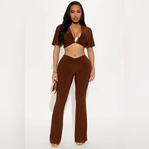 Fashion nova Brown two piece set